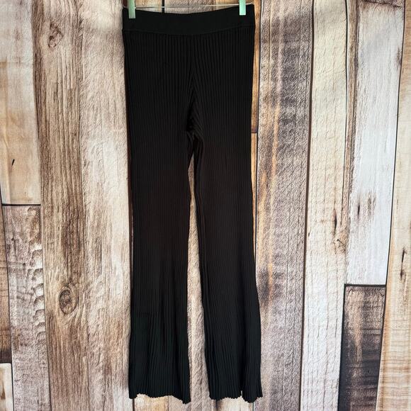 Helmut Lang Pants Black Pleated Knit Medium Luxury Capsule Versatile Minimalist - Picture 2 of 9